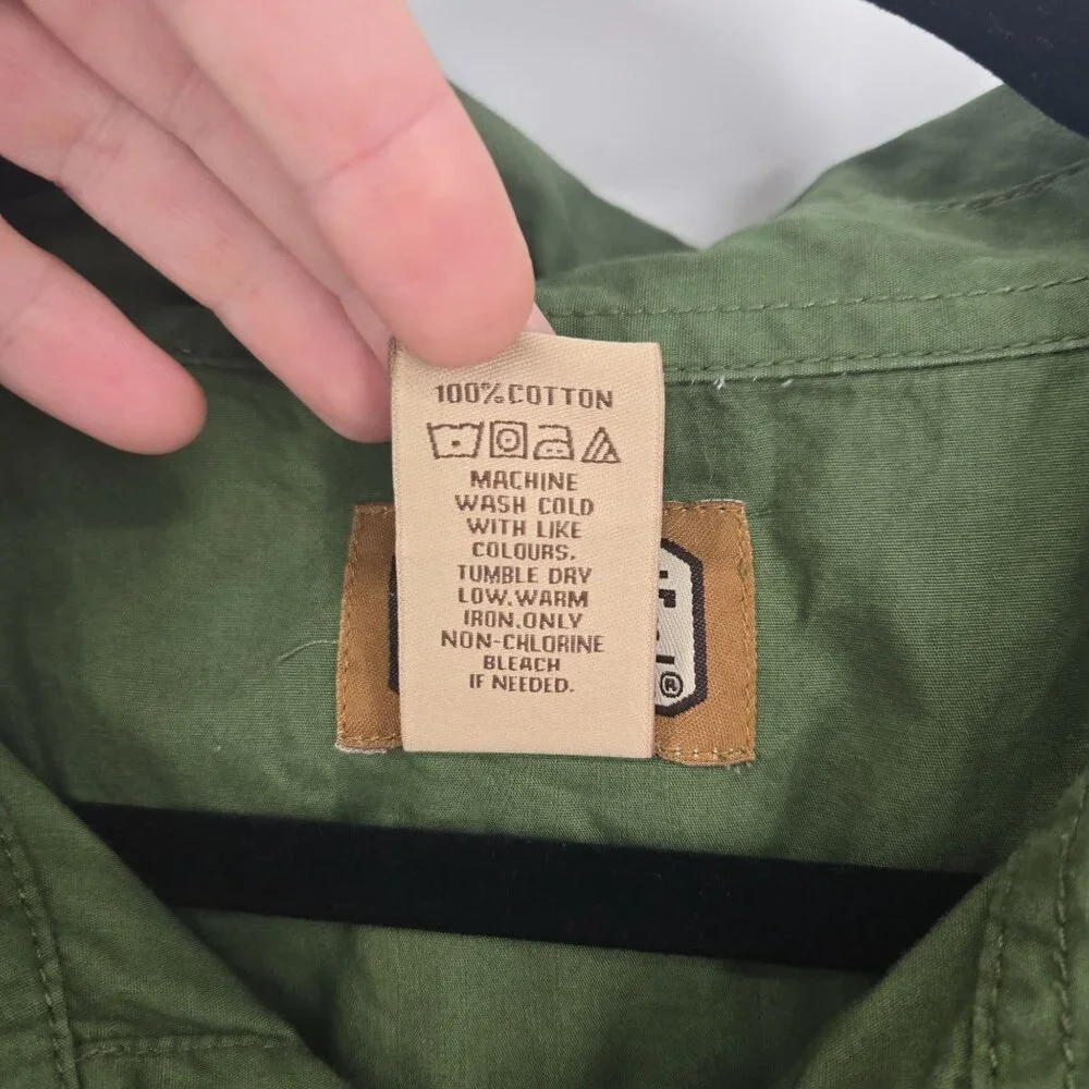 CE Schmidt workwear mens size 2XLTall green button up short sleeve shirt cotton